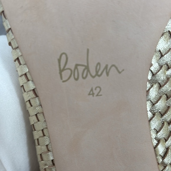 New Without Box Boden Hazel woven leather metallic gold pointed toe flat shoes - Picture 8 of 8